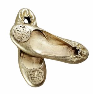 Tory Burch Gold Ballet Flats